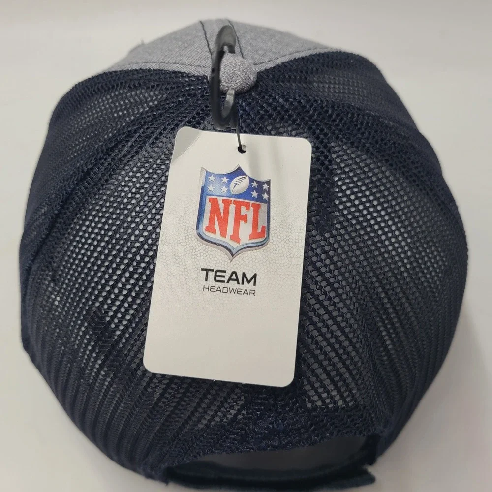 New England Patriots Hat Adjustable Trucker Mesh NFL Team Apparel Gray Blue Men‎
